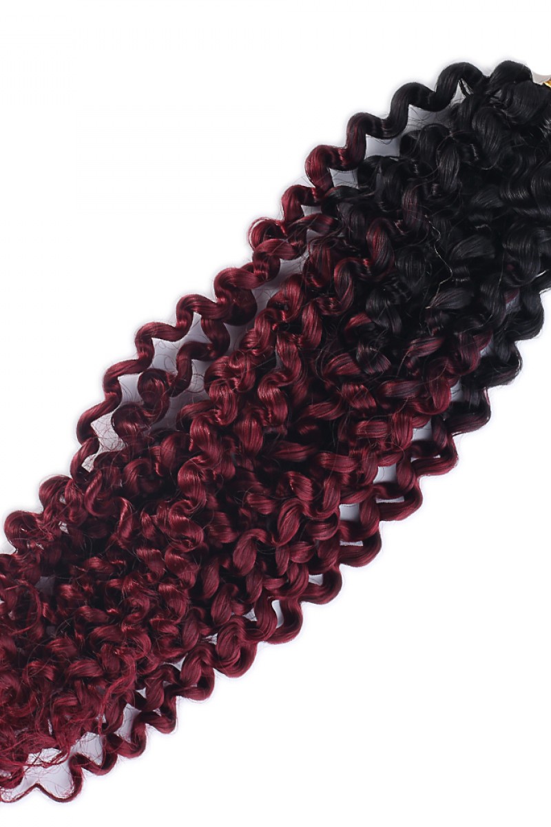 Afro Dalgası Saç - Siyah Kızıl Ombreli