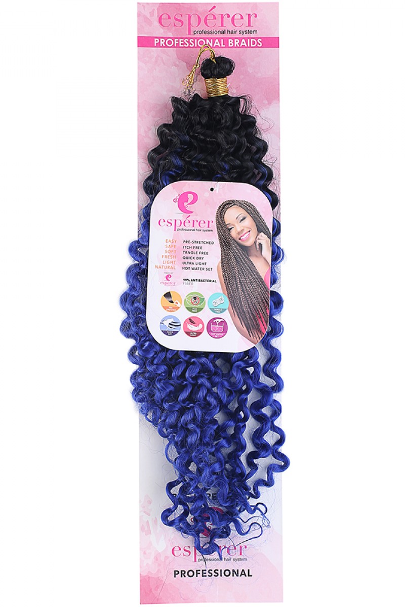 Afro Dalgası Saç - Siyah Koyu Mavi Ombreli