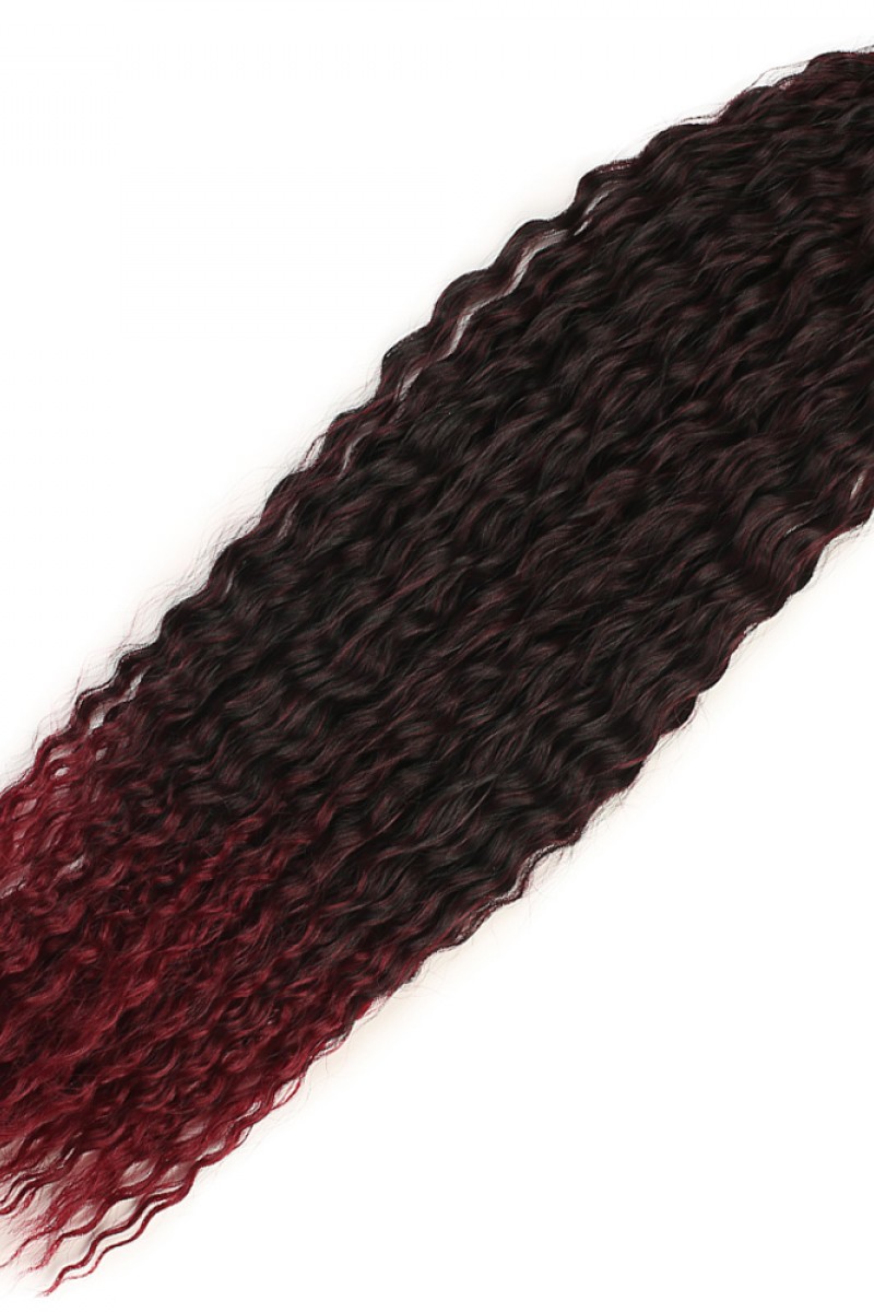 Brazilian Afro Dalgası Saç - Siyah / Kızıl Ombreli