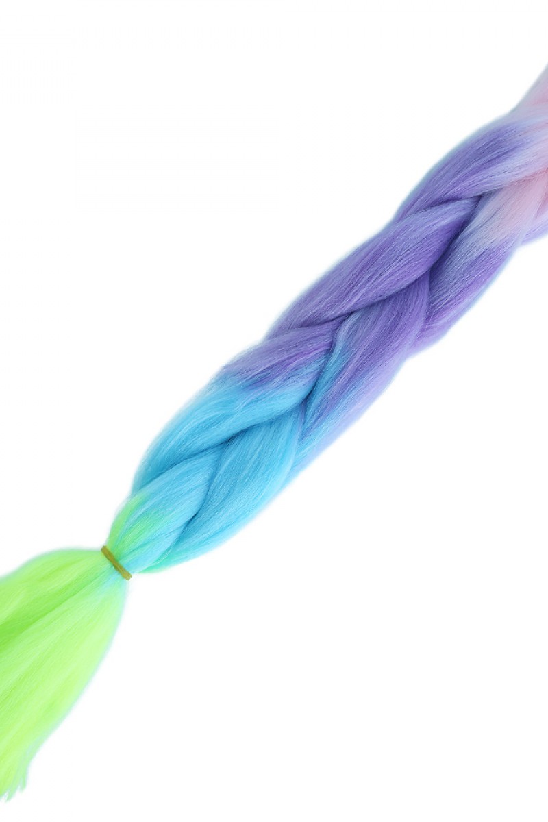 Afrika Örgülük Ombreli Sentetik Saç 100 Gr. - Şeker Pembe / Mor / Açık Mavi / Neon Sarı