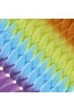 Afrika Örgülük Ombreli Sentetik Saç 100 Gr. - Turuncu / Sarı / Açık Mavi / Mor