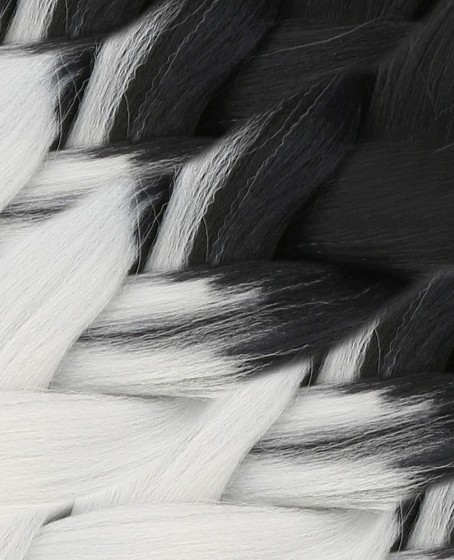 Afrika Örgülük Ombreli Sentetik Saç 100 Gr. - Siyah / Açık Gri