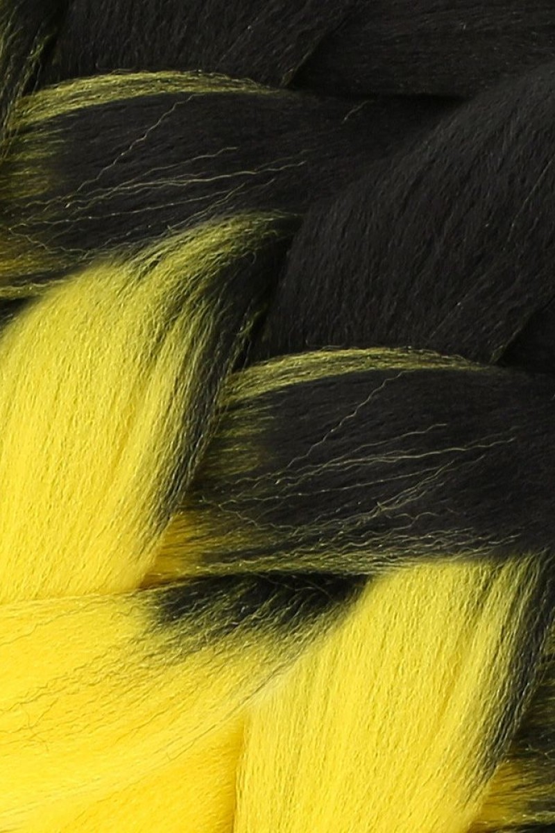 Afrika Örgüsü Ve Rasta İçin Sentetik Ombreli Saç - Siyah / Sarı