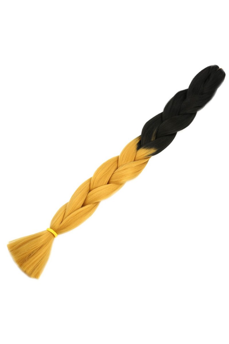 Afrika Örgülük Sentetik Ombreli Saç 100 Gr. - Siyah / Gold Sarı