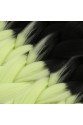 Afrika Örgülük Sentetik Ombreli Saç 100 Gr. - Siyah / Açık Fıstık Yeşili