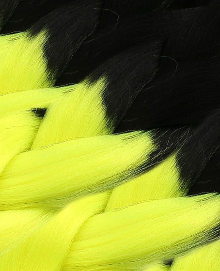 Afrika Örgülük Sentetik Ombreli Saç 100 Gr. - Siyah / Neon Sarı