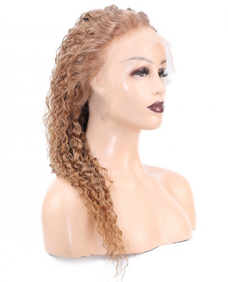 Afro Dalga Front Lace Gerçek Tül Peruk - Kumral - 60-65cm