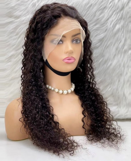 Afro Dalga Front Lace Gerçek Tül Peruk - Doğal - 70-75cm