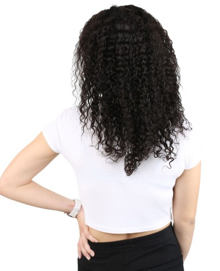 Gerçek Front  Lace Tül Peruk - Afro Dalgası - Siyah 50-55cm