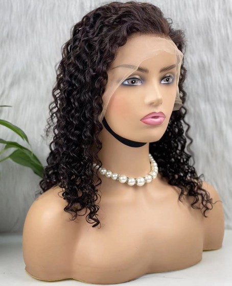 Gerçek Front Lace Tül Peruk - Afro Dalga - Doğal 50-55cm