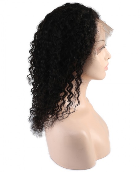 Gerçek Front  Lace Tül Peruk - Afro Dalgası - Siyah 45-50cm