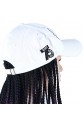 Beyaz Şapkalı Örgü Peruk - Siyah / Fuşya Ombreli