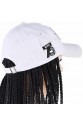 Beyaz Şapkalı Örgü Peruk - Siyah / Açık Gri Ombreli