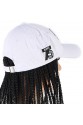 Beyaz Şapkalı Örgü Peruk - Siyah / Platin Ombreli
