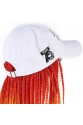 Beyaz Şapkalı Örgü Peruk - Turuncu / Sarı / Turkuaz / bordo Ombreli