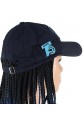 Lacivert Şapkalı Örgü Peruk - Siyah / Koyu Mavi / Turkuaz Ombreli