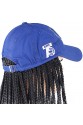 Mavi Şapkalı Örgü Peruk - Siyah / Şeker Pembe Ombreli