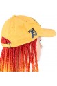 Sarı Şapkalı Örgü Peruk - Turuncu / Sarı / Mavi / Mor Ombreli