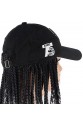Siyah Şapkalı Örgü Peruk - Siyah / Şeker Pembe Ombreli