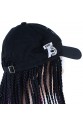 Siyah Şapkalı Örgü Peruk - Siyah / Fuşya Ombreli
