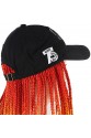 Siyah Şapkalı Örgü Peruk - Turuncu / Sarı / Turkuaz / bordo Ombreli